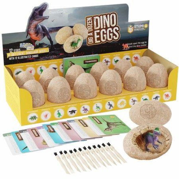 Easter Egg Toys for Kids with 12 Large Surprise Dinosaur Figurines Archaeology Science STEM Gifts