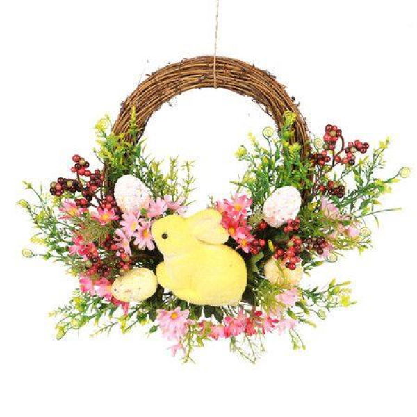 Easter Egg Wreath Hanging Front Door Easter Decoration Simulation Garland