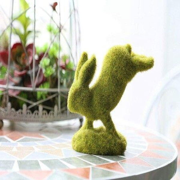 Easter Moss Rabbit Figurine Faux Artificial Moss Rabbit Moss Grass Sculpture C