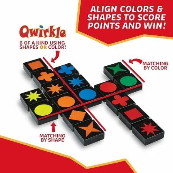 Educational Qwirkle Board Game Strategy Game without Bag for Boys Girls Age 6+