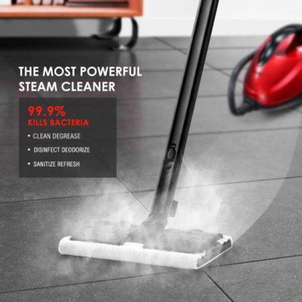 Efficiently Sterilize 2.1L Steam Cleaner. Only 6-minute Heating With Multi Nozzles For Cloth Tile Glass Etc.