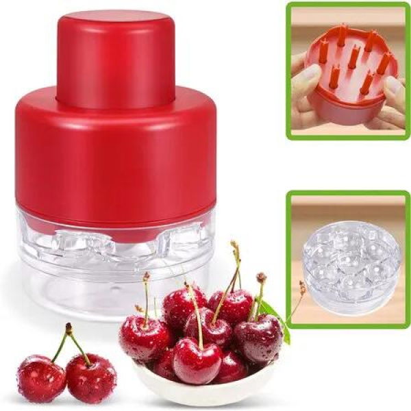 Effortless Cherry Pitter Toolï¼ŒConvenient Securely and Efficientï¼ŒCherry Pitter Portable with 7 Individual Holes/Multi-function Cherries Seed Remover Tool