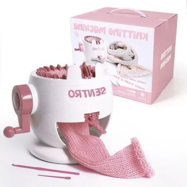 Effortless knitting 22 Needle Smart Knitting Machine with Round Loom and Double Knit Function,Unlock Your Knitting Potential