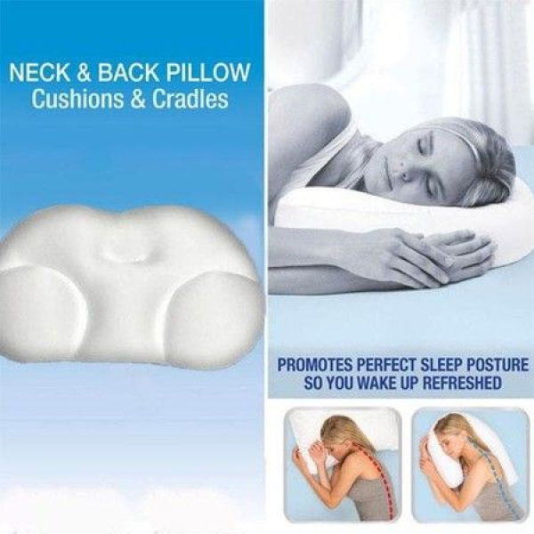 Egg-shaped Sleep Pillows All-Round Clouds Pillow Memory Foam Cervical Massage Col. White.