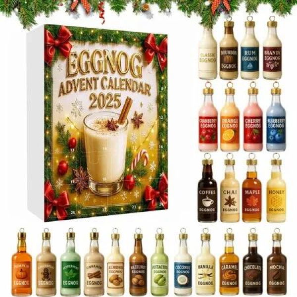 Eggnog Advent Calendar 24 Days Countdown Mini Egg Wine Ornaments Gifts,Christmas Holiday Halloween Gift Decoration