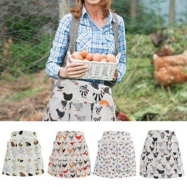 Eggs 12 Pockets Collecting Gathering Holding Apron For Chicken Hense Duck Goose Eggs Housewife Farmhouse Kitchen Home Workwear Size L