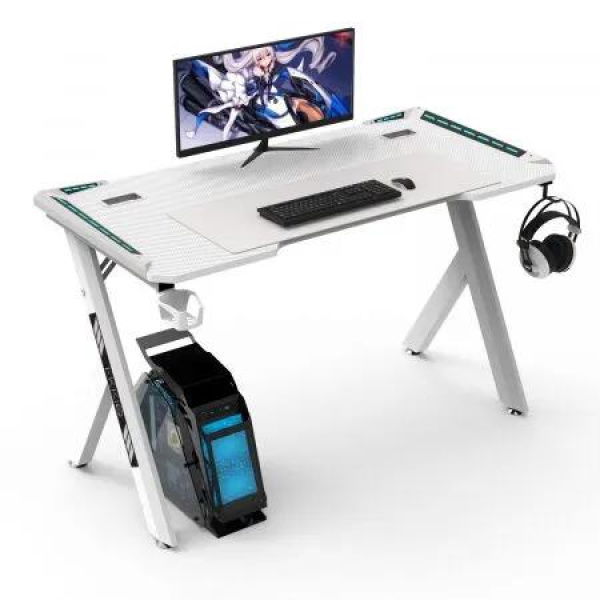 EKKIO RGB Gaming Desk Y Shape White 140cm EK-GD-104-AL