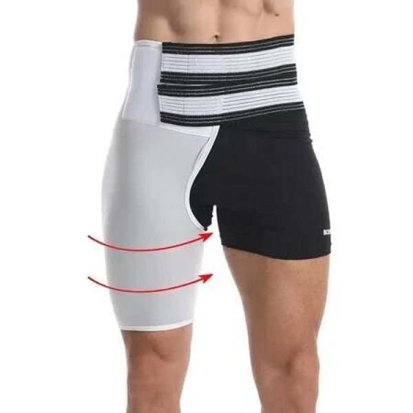 Elastic Sports Leg Protector Wrap Hip Wrap Abdomen Compression Skin Hip Thigh Restraint Exercise Aid Belt, One Size