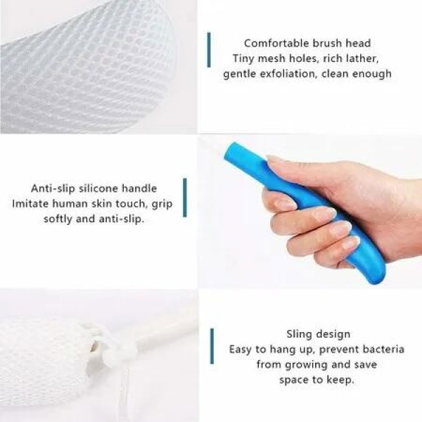 Elderly Aid 39cm Body Back Bath Showering Brush with Long Handle