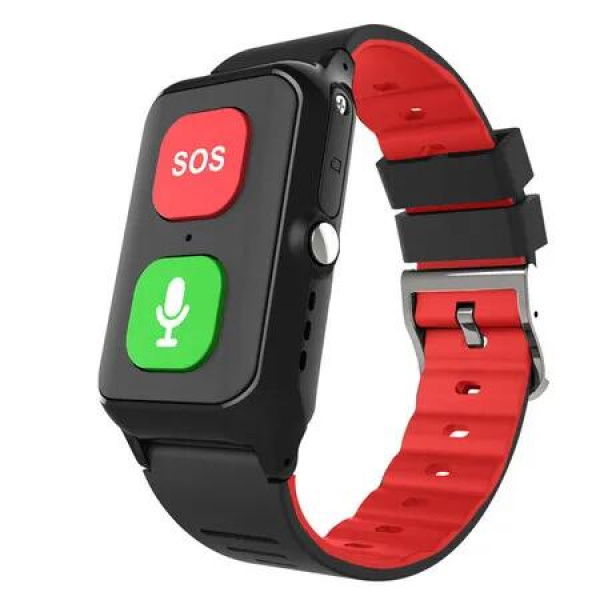 Elderly one Button SOS GPS Smart Watch Phone 4G Two-way Talk Smartwatch Alarm Alert Systems Seniors Safety Fence emergency call Col.Red