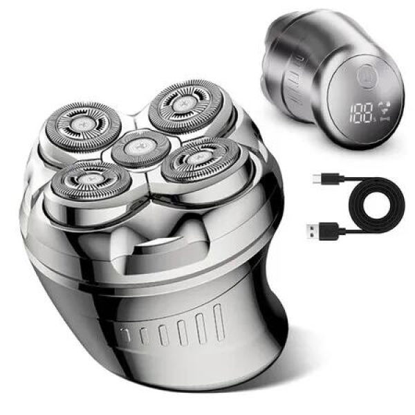Electric 5D Floating Head Shavers for Bald Men, Wet Dry Rotary Shaver Face with LED Display Rechargeable, Gifts for Men