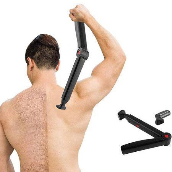 Electric Back Hair Shaver USB Body Razor With 2 Shock Absorber Flex Heads Better Control And Wont Cut Your Back Like Larger Blades