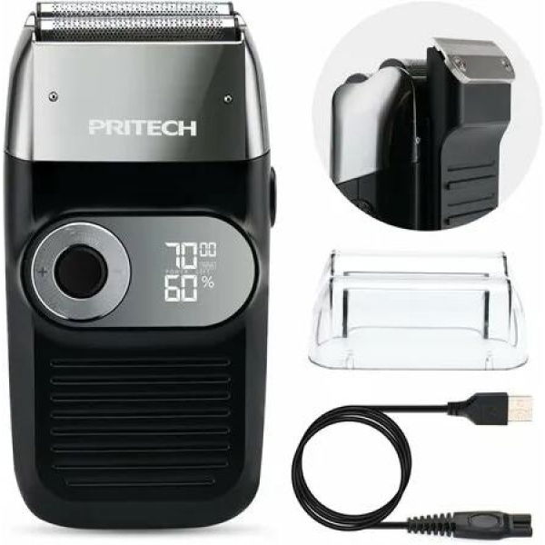 Electric Bald Shavers with 2 in 1 Double Blade Shaver Foil Blade and PopupTrimmer with Rechargeable 3 Adjustable Speeds Men Bald Shaver