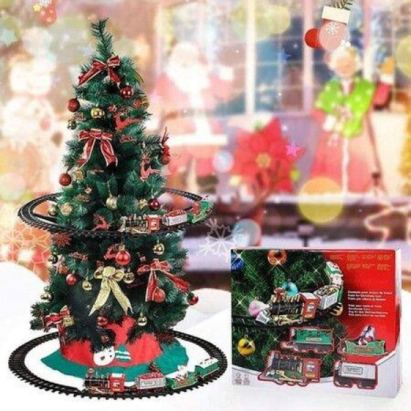 Electric Christmas Train Set Around the Tree Santa Claus Express Train for Christmas Tree Decoration