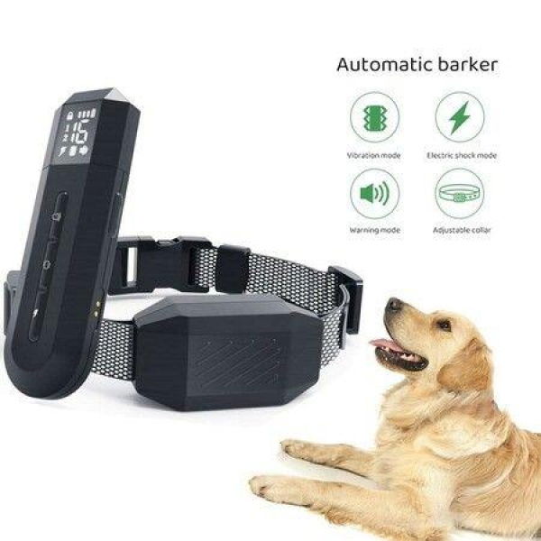 Electric Dog Anti-Bark Collar Waterproof Rechargeable Remote Control Pet Training Collar With LCD Display Dog No BARK Collars