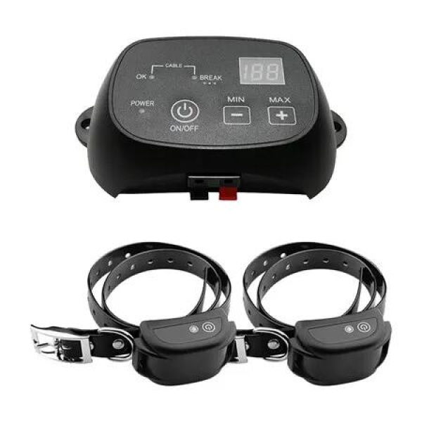 Electric Dog Fence Underground Pet Containment System Waterproof Rechargeable Safe Training Collar Behaviour Correction 2 Dogs 3/4 Acre Coverage Boundary Control