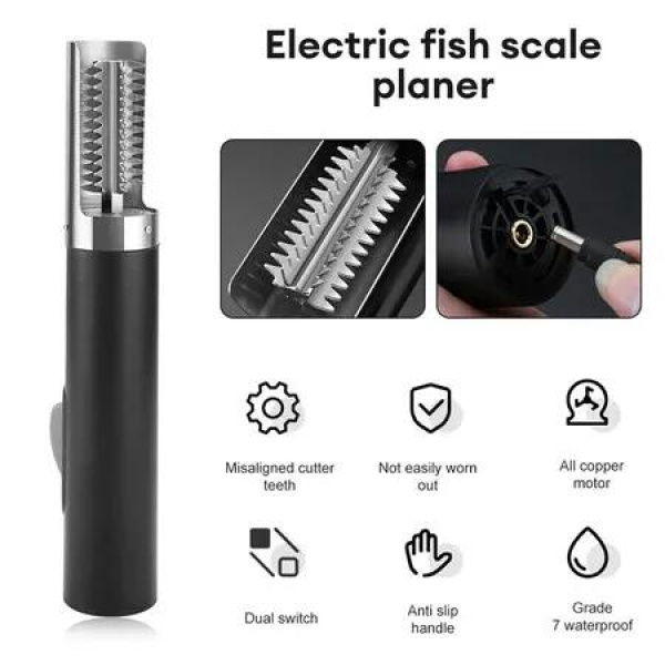 Electric Fish Scaler,125W Powerful Cordless Fish Scaler Scale Scraper Remover Cleaner,Built-in 3000mAh Battery USB Rechargeable Fish Cleaning Tools