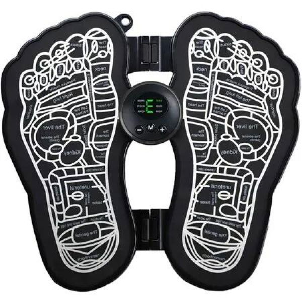 Electric Foldable Foot Massager with EMS for Circulation & Relief, Portable Mat with USB Rechargeable Battery, Perfect for Home Office Travel