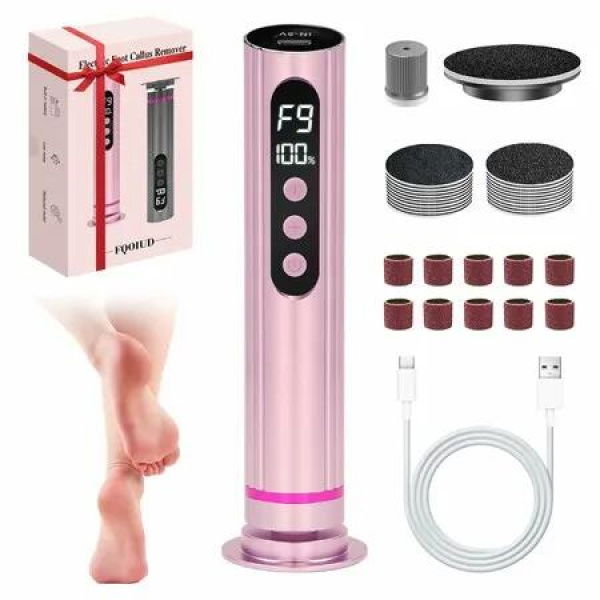 Electric Foot Callus Remover 2 in 1 Electric Foot File,Adjustable Speed Foot File with Sandpaper Discs Grinding Heads 9 Speeds Callus Remover for Feet