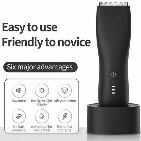 Electric Groin Hair Trimmer and Body Groomer for Men - Safe and Precise Ball Shaving