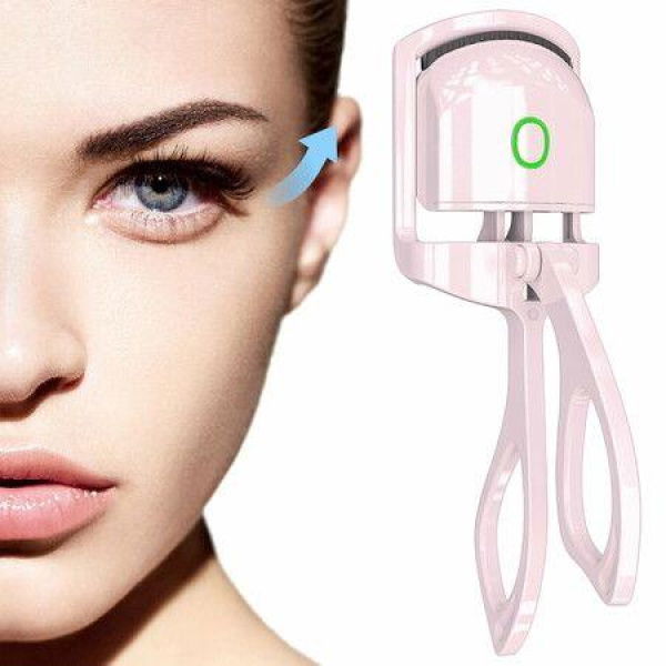 Electric Heated Eyelash Curlers Mini Electric Eyelash Curler Travel Curler 24H Natural Curl Color Pink