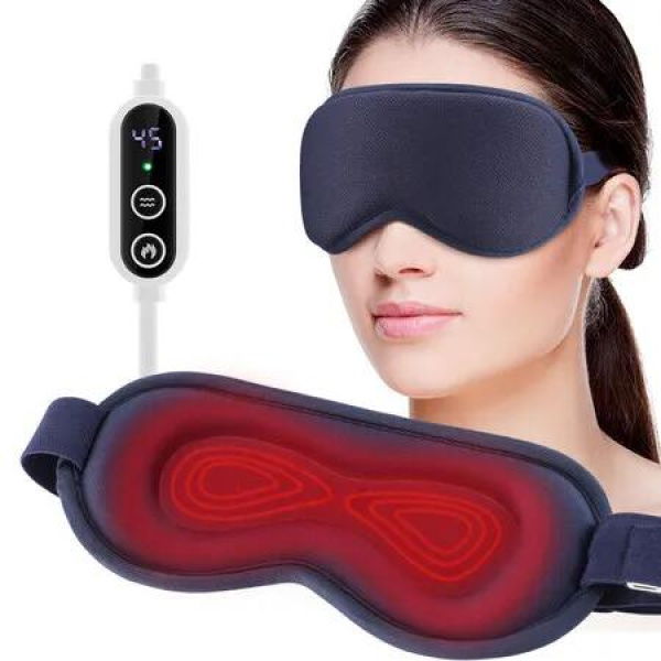 Electric Heating Eye Mask Breathable Hot Compress Eyeshade Temperature Control Eyecover Dry Tired Eyes Hot Pads Sleep Aids