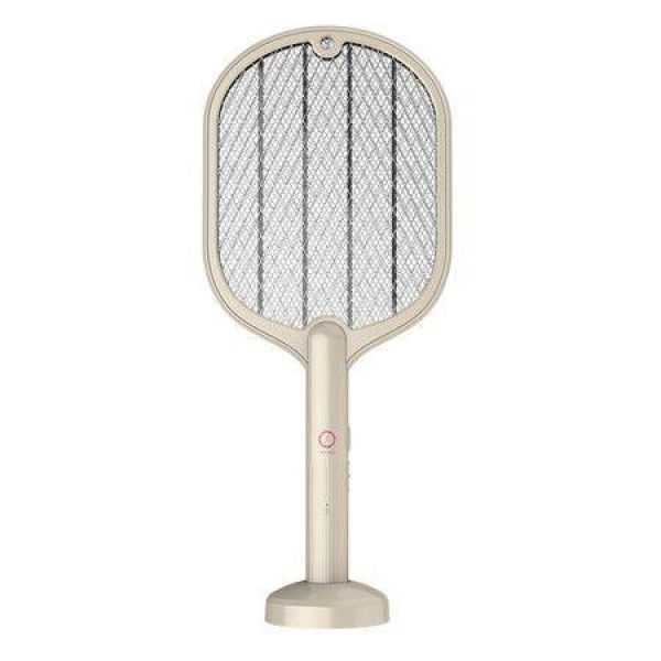 Electric Insect Swatter USB Rechargeable LED Light Mosquito Killer (Beige)