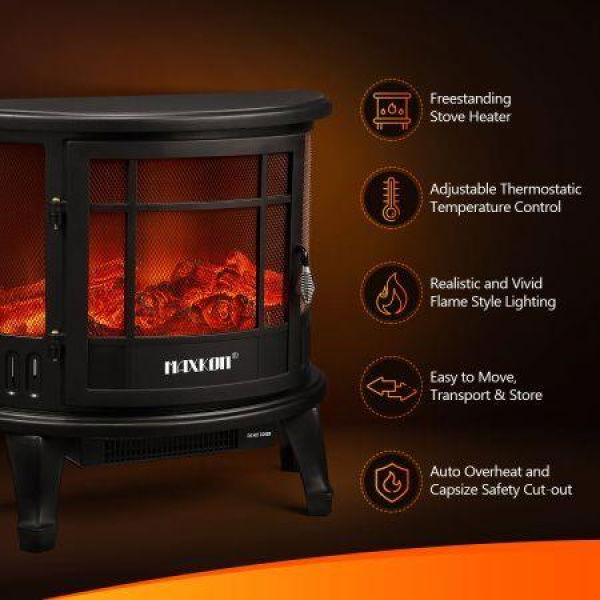 Electric Instant Warm Fire Place Flame Effect Log Heater Energy Saving Portable Freestanding