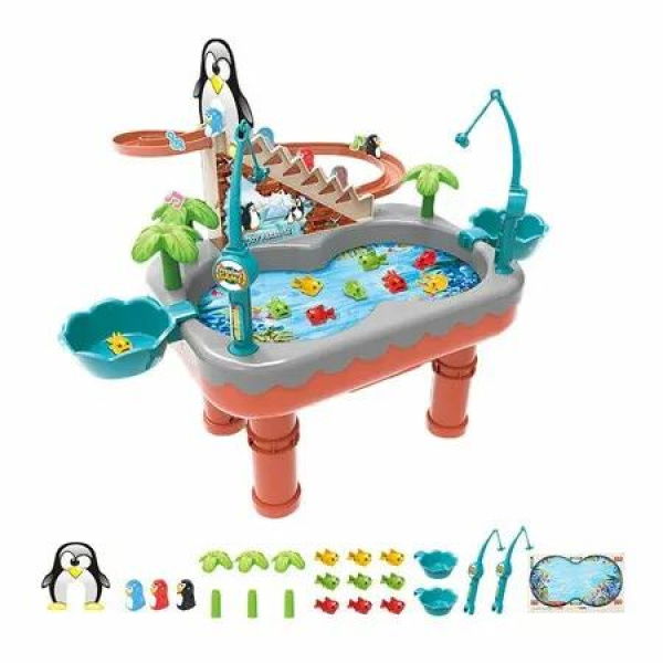 Electric Magnetic Penguin Climbing Stairs Fishing Toy Pond Eucational Toys Family Activities Interactive Multifunctional