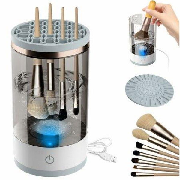 Electric Makeup Brush Cleaner,Cosmetic Brush Cleaner,Upgraded Electric Makeup Brush Cleaner with Brush Clean Mat,Automatic Spinning Makeup Brush Cleaner