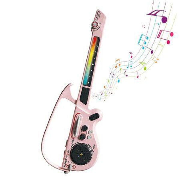 Electric Musical Guitar, Stringless Smart Guitar,Foldable Travel Backing Guitarra, Musical Instrument Toys for Kids (Pink)
