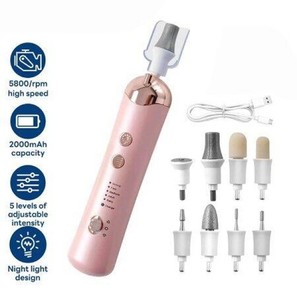 Electric Nail Drill File Kit,Acrylic And Gel Nail File,Polishing And Shaping Tool For Manicure And Pedicure Polish Set With 8 Bits