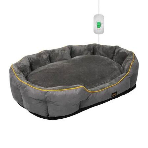 Electric Pet Heater Bed Heated L Grey Large