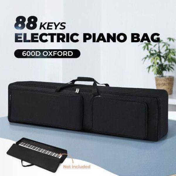 Electric Piano Storage Bag Padded Portable Gig Bag Oxford Cloth Black 88 Keys Keyboard