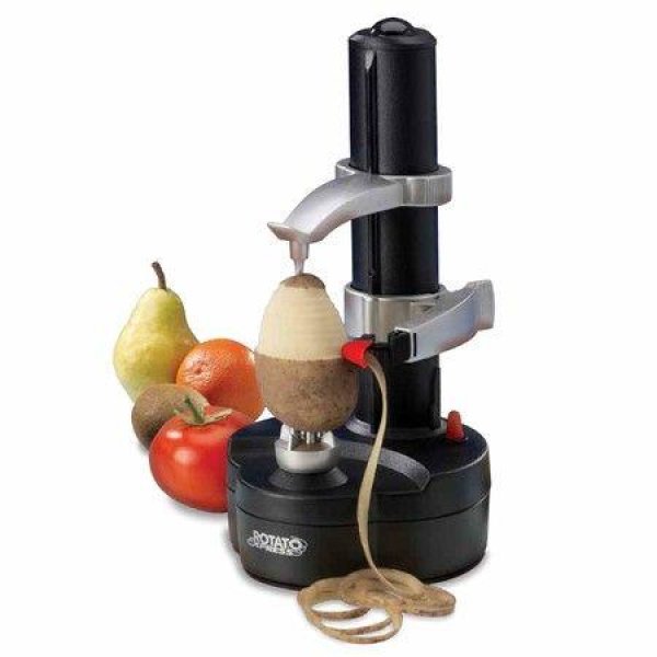 Electric Potato Peelerreal Power Automatic Apple Peeler Machine Heavy Duty Stainless Steel Rotating Peeler For Kitchen Fruits And Vegetables Black