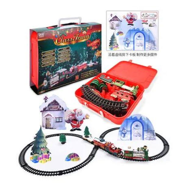 Electric Rail Train Set Christmas Educational Battery Powered Toys Perfect Holiday Gift