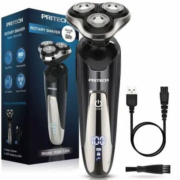 Electric Razor Mens Shaver Waterproof Cordless Rechargeable USB Wet Dry Trimmer Face Grooming Precision Blade Personal Care