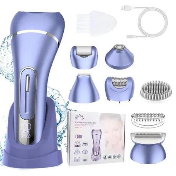 Electric Shaver For Womens Bikini Legs Underarm Public Hairs Rechargeable Trimmer With Detachable Head Cordless Wet Dry Use