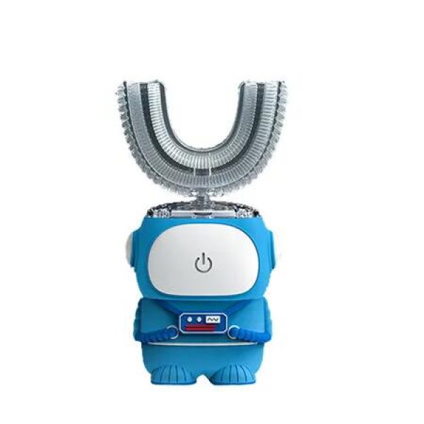 Electric Toothbrush Kids U Shaped Sonic IPX7 Waterproof 5 Cleaning Modes 60S Smart Reminder Cartoon Astronaut Design Childrens Ages 7-14