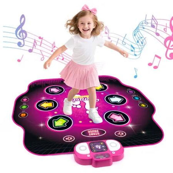 Electronic Dance mat for Boys Girls, Upgraded Light up 6 Button Dancing Pad for boys girls, Built in Music Playmat, Ages 3 to 12 Up
