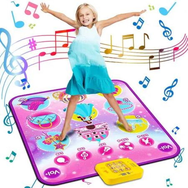 Electronic Dance Pad Multifunctional Piano Game Pad, Music Stepping Dance Mat Anti-Slip Christmas Birthday Toy 5 Game Modes 9 Difficulty Levels