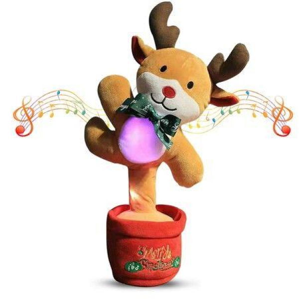 Electronic Dancing Christmas Tree Plush Toy For Baby Talking Dancing Singing Mimicking Repeating Christmas Toy For Best Gift For Kids And Home Ornament (Christmas Deer)