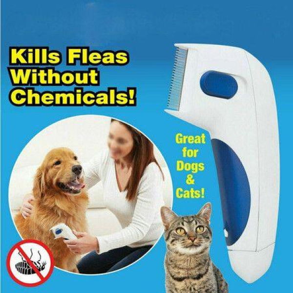 Electronic Flea Comb For Pet Dogs & Cats Kills & Stuns Fleas Kills Lice Cleaner Electric Head Comb.