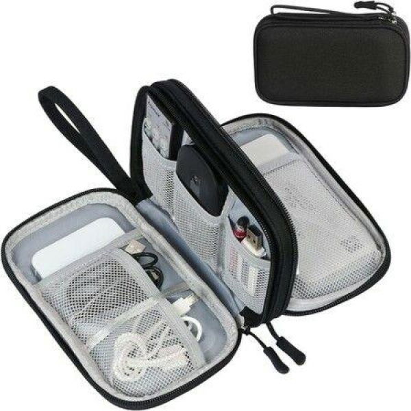 Electronic Organizer,Travel Cable Organizer Bag Pouch Electronic Accessories Carry Case Portable Waterproof Double Layers All-in-One Storage Bag