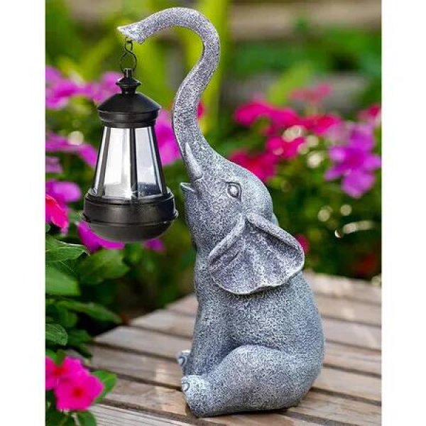 Elephant Statue for Garden Decor with Gift Appeal, Ideal Gifts for Women, Mom or Birthdays, Beautifully Crafted Outdoor and Home Decor to Wow Your Guests (33 cm Elephant)