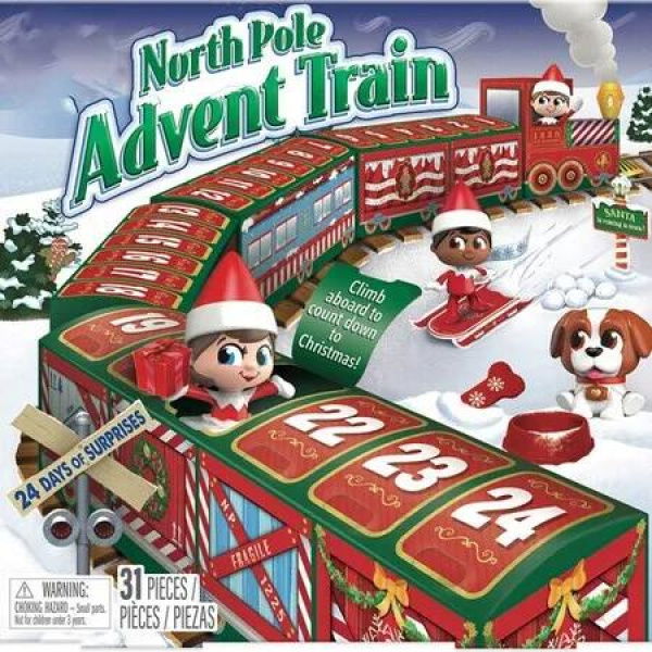 ELF ON SHELF Advent Calendar 24 Days Christmas Train Building Blocks Christmas Countdown Calendar Gift Box