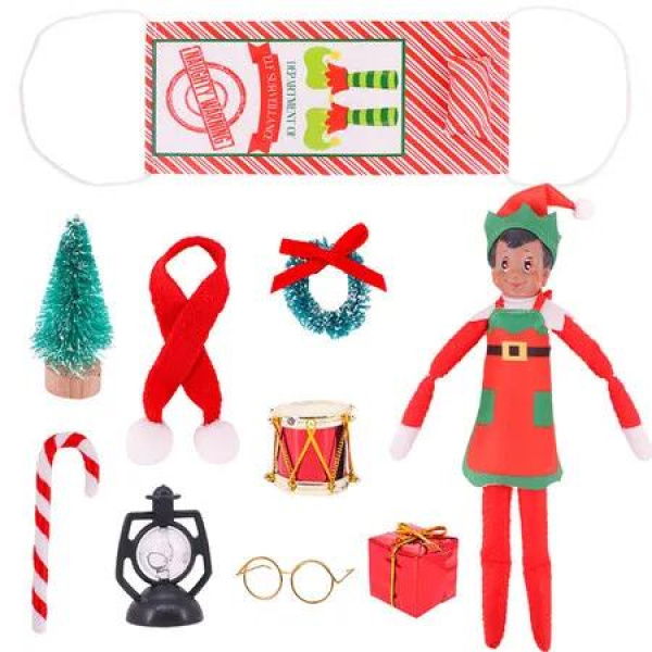 Elf on shelf Christmas Accessories for Elf Doll, Santa Clothing Babie Fashion Dressup Gifts Red Hammock Doll Not included