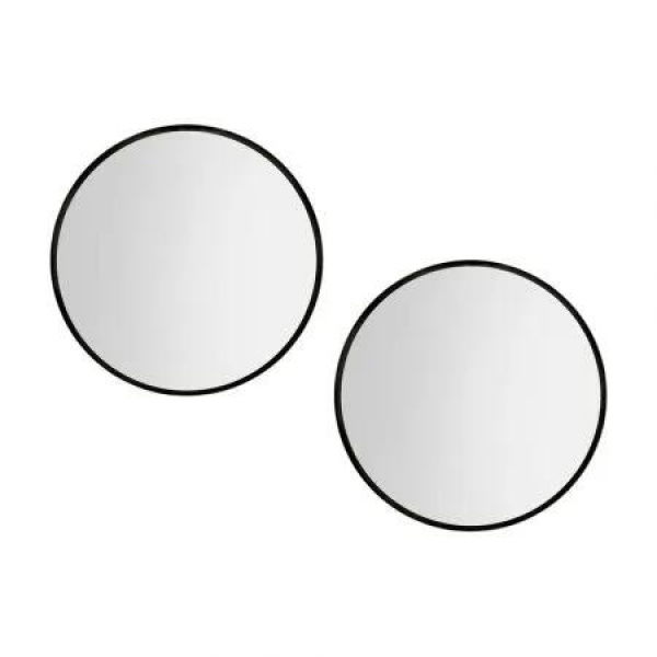Embellir 2 Wall Mirror Makeup 60cm Home Decor Framed Mirrors Bathroom Round Black