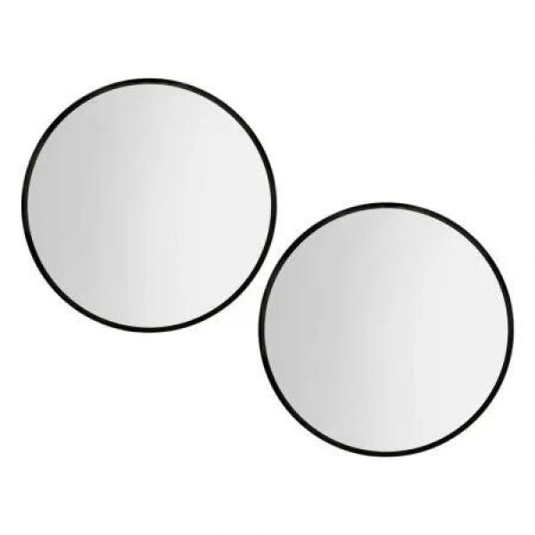 Embellir 2 Wall Mirror Makeup 90cm Home Decor Framed Mirrors Bathroom Round Black