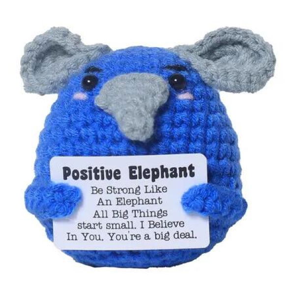 Emotional Support Crochet Dolls Handmade Positive Crochet Animals Gifts Emotional Support Plush for Anxiety & Stress Relief Desk Decor